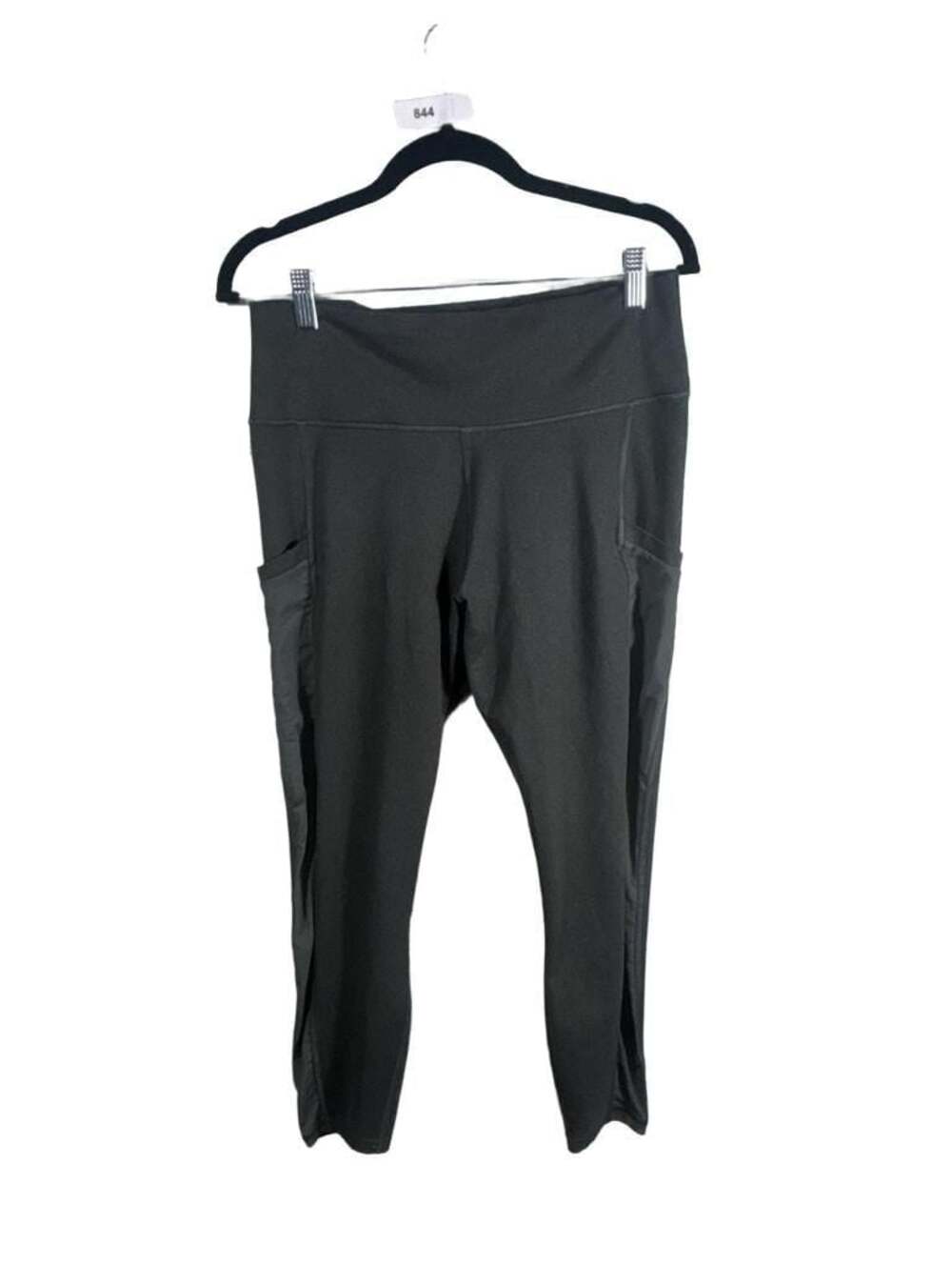 Fabletics Women's Black High-Rise Side Pocket Cropped Athletic Leggings Size L
